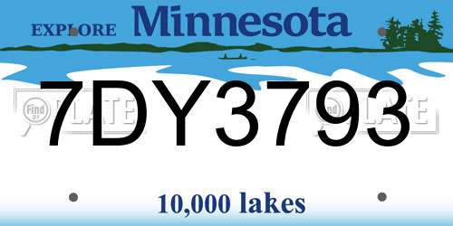7DY3793 Minnesota License Plate