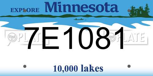 7E1081 Minnesota License Plate