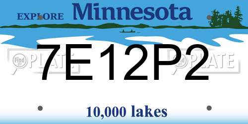 7E12P2 Minnesota License Plate