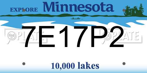 7E17P2 Minnesota License Plate