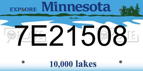 7E21508 Minnesota License Plate