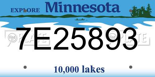 7E25893 Minnesota License Plate