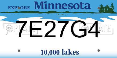 7E27G4 Minnesota License Plate