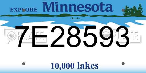 7E28593 Minnesota License Plate