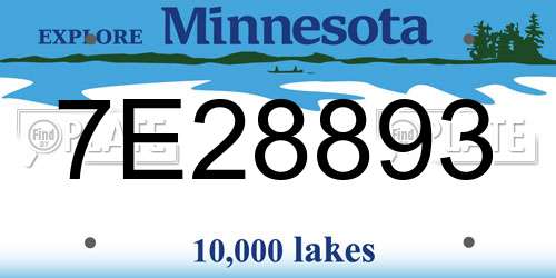 7E28893 Minnesota License Plate