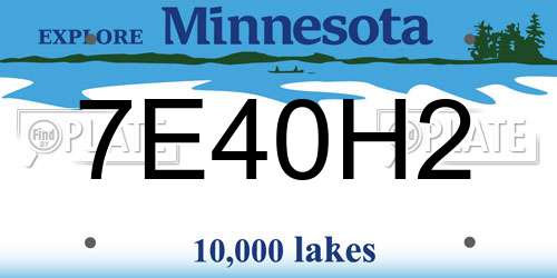 7E40H2 Minnesota License Plate