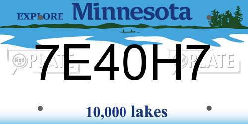 7E40H7 Minnesota License Plate