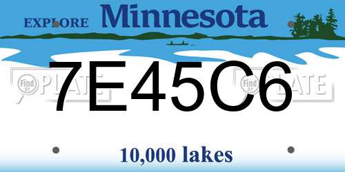 7E45C6 Minnesota License Plate