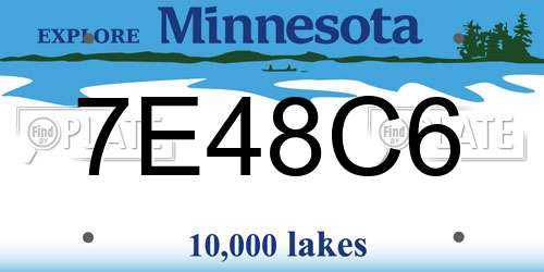 7E48C6 Minnesota License Plate