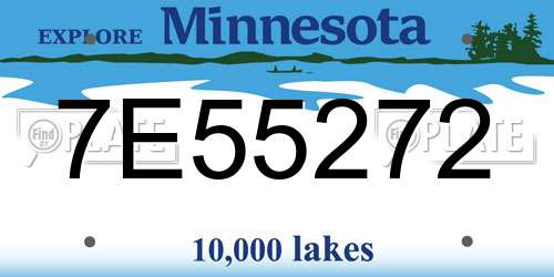 7E55272 Minnesota License Plate