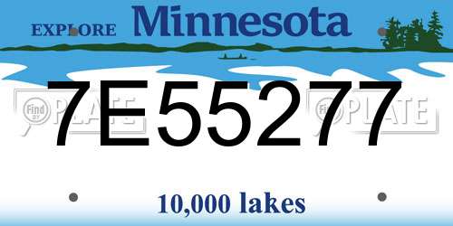 7E55277 Minnesota License Plate