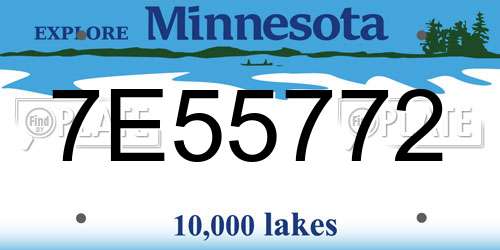 7E55772 Minnesota License Plate