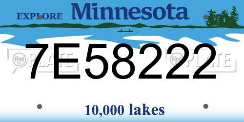 7E58222 Minnesota License Plate
