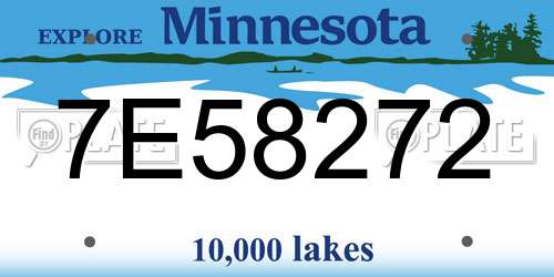 7E58272 Minnesota License Plate