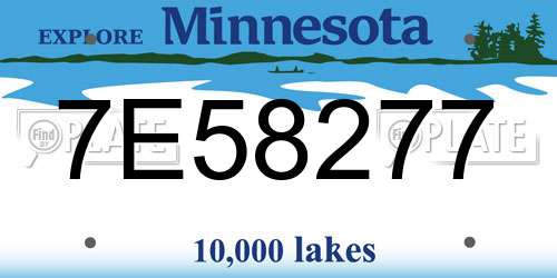 7E58277 Minnesota License Plate