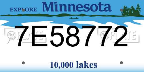 7E58772 Minnesota License Plate