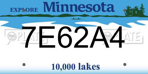 7E62A4 Minnesota License Plate