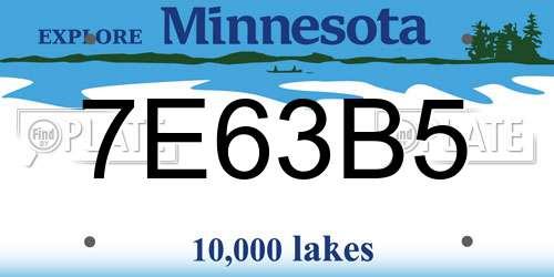 7E63B5 Minnesota License Plate