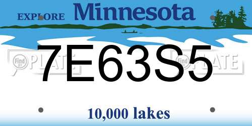 7E63S5 Minnesota License Plate