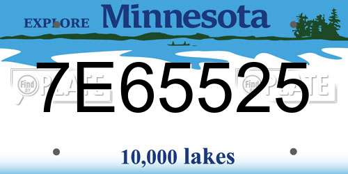 7E65525 Minnesota License Plate