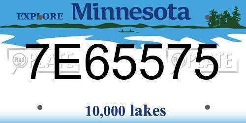 7E65575 Minnesota License Plate