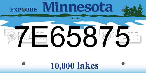 7E65875 Minnesota License Plate