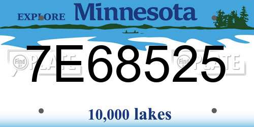 7E68525 Minnesota License Plate