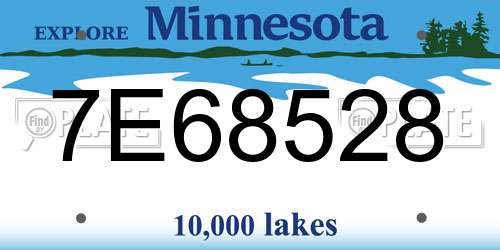 7E68528 Minnesota License Plate