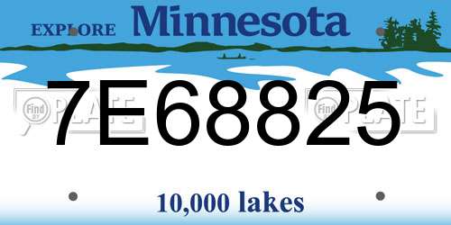 7E68825 Minnesota License Plate