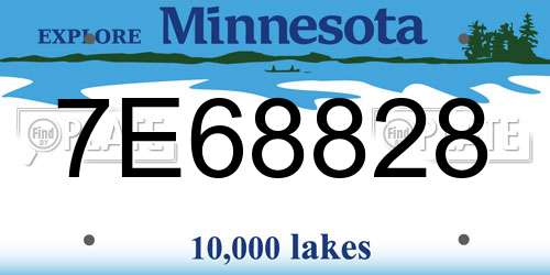 7E68828 Minnesota License Plate