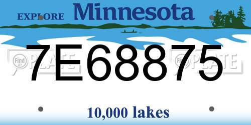 7E68875 Minnesota License Plate