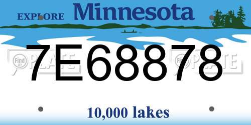 7E68878 Minnesota License Plate