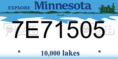 7E71505 Minnesota License Plate