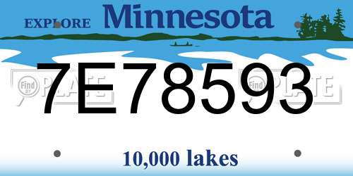 7E78593 Minnesota License Plate