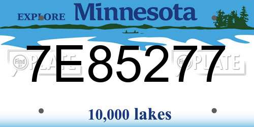 7E85277 Minnesota License Plate