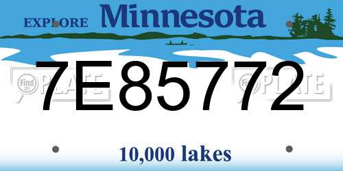 7E85772 Minnesota License Plate