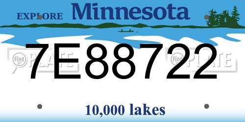 7E88722 Minnesota License Plate