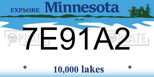 7E91A2 Minnesota License Plate
