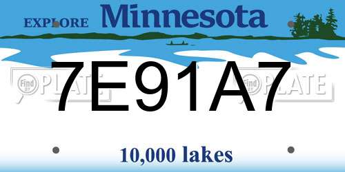 7E91A7 Minnesota License Plate