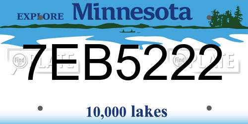 7EB5222 Minnesota License Plate
