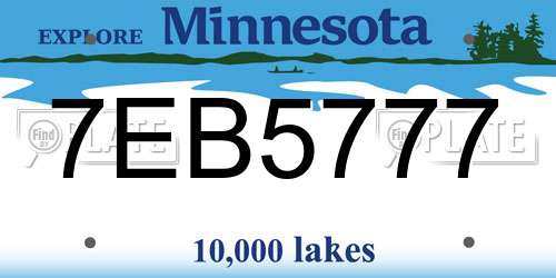 7EB5777 Minnesota License Plate