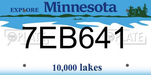 7EB641 Minnesota License Plate