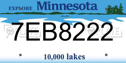 7EB8222 Minnesota License Plate