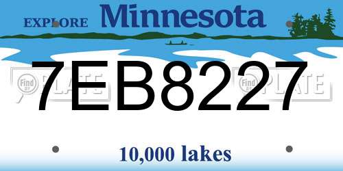 7EB8227 Minnesota License Plate