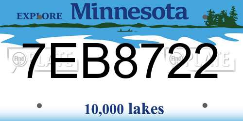 7EB8722 Minnesota License Plate