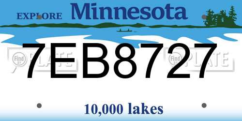 7EB8727 Minnesota License Plate
