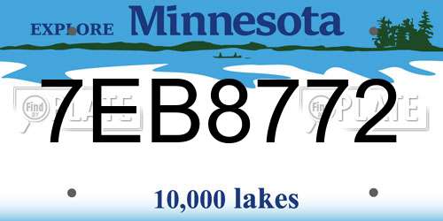 7EB8772 Minnesota License Plate