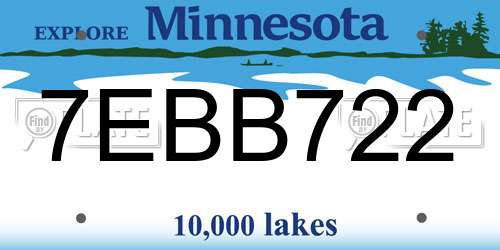 7EBB722 Minnesota License Plate