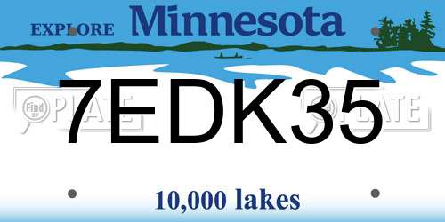 7EDK35 Minnesota License Plate