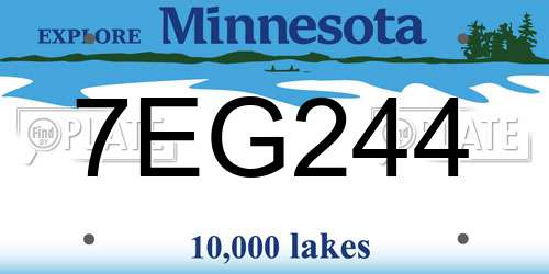 7EG244 Minnesota License Plate